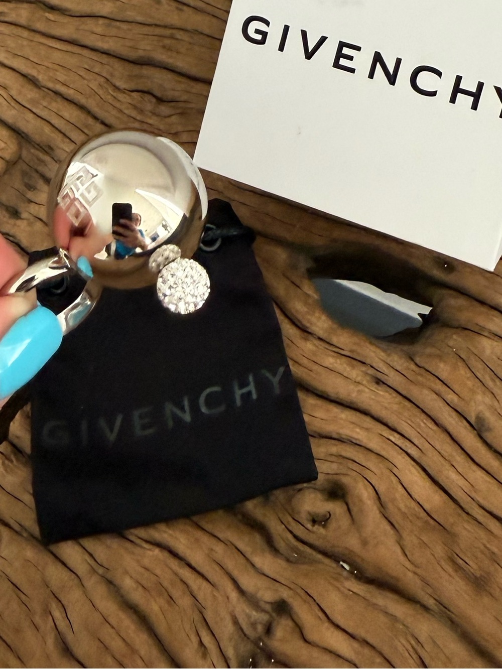 Givenchy Silver Double-Sphere Drop ring - Picture 7 of 9
